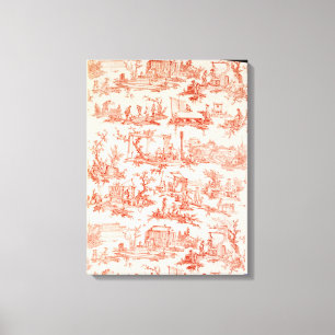 Toile de Jouy, illustrating the processes of manuf Canvas Print