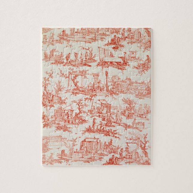 Toile de Jouy, illustrating the processes of manuf Jigsaw Puzzle (Vertical)