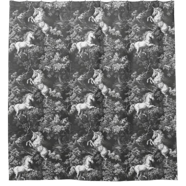 Toile De Jouy Monochrome Unicorns (Front)