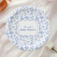 Toile De Jouy Mushrooms Woodland  Baby Shower
