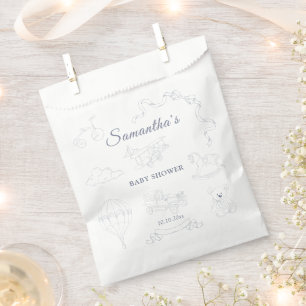 Toile de Jouy Nursery Baby Shower Favour Bag
