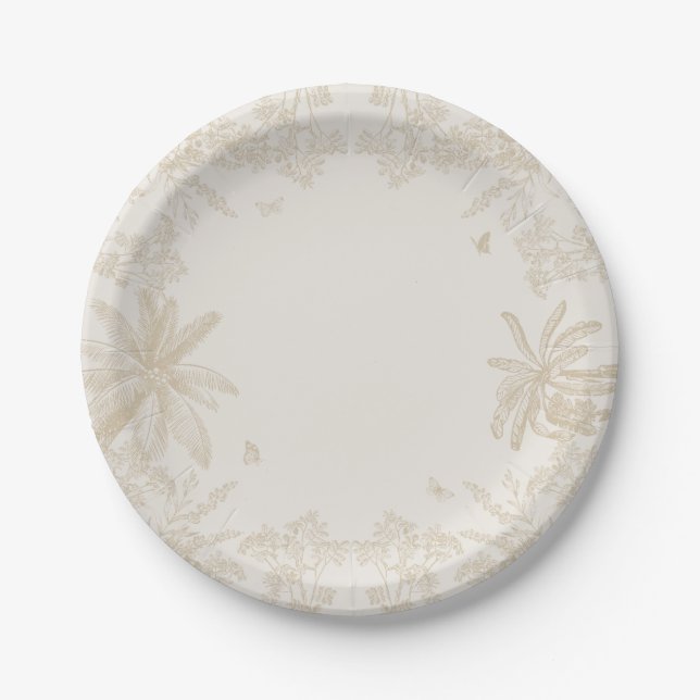 Toile de jouy paper plate (Front)