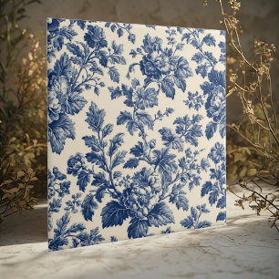 Toile De Jouy Pastoral Countryside Floral Motifs Tile