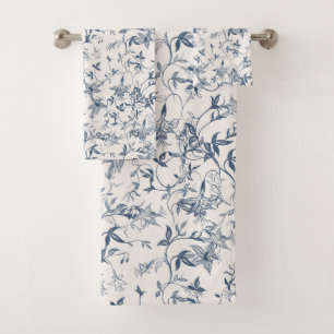 Toile De Jouy Pattern Bath Towel Set