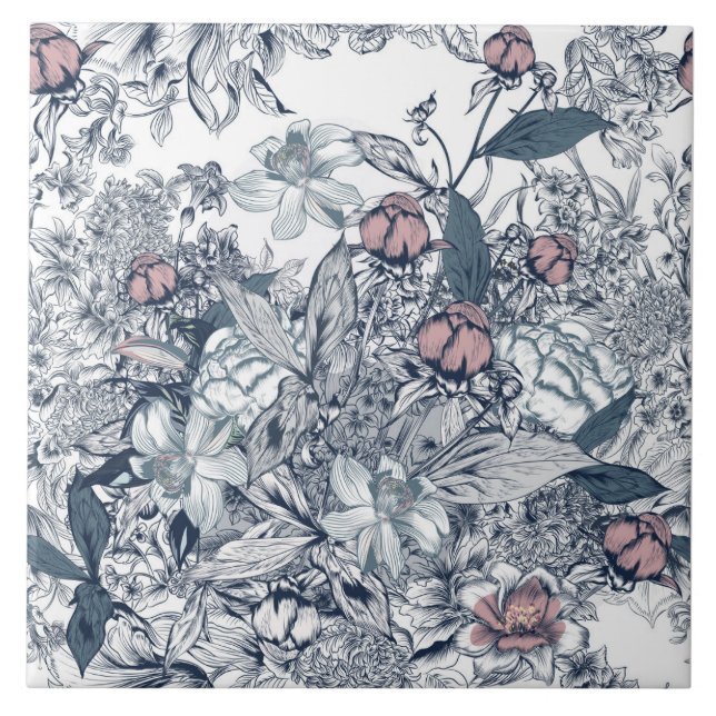 Toile-De-Jouy Pattern  Tile (Front)