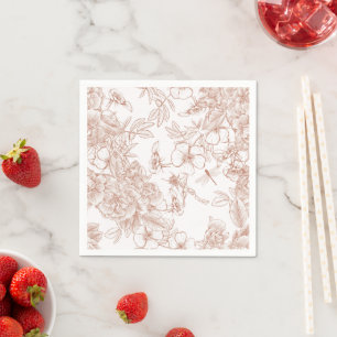 Toile-De-Jouy Pattern Wedding  Napkin