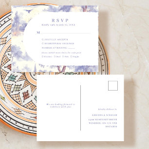 Toile de jouy RSVP Response Announcement Postcard