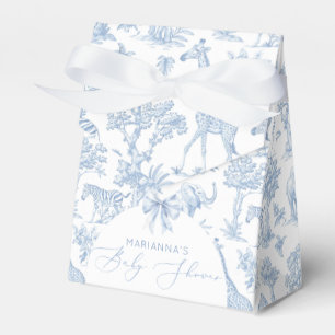 Toile de Jouy Safari animals dusty blue elegant Favor Box