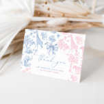 Toile de Jouy Safari twins baby shower Thank You Card<br><div class="desc">Toile de Jouy Safari twins baby shower Thank You Card
Matching items available.</div>