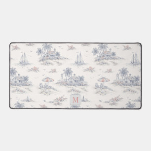 Toile de Jouy Tropicale Côtière Monogramme Nom