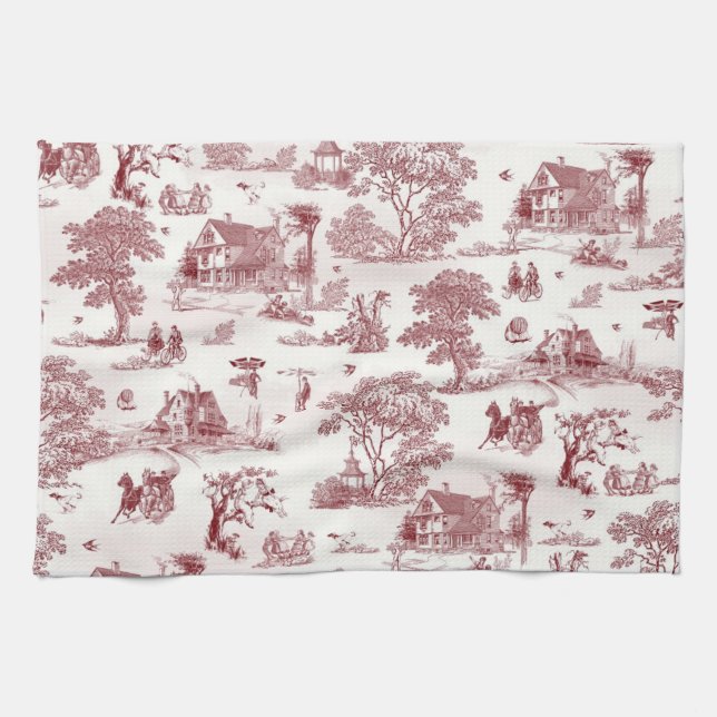 Toile De Jouy - Vintage Afternoon Kitchen Towel (Horizontal)