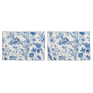 Toile De Jouy Vintage Floral Pattern Pillowcase