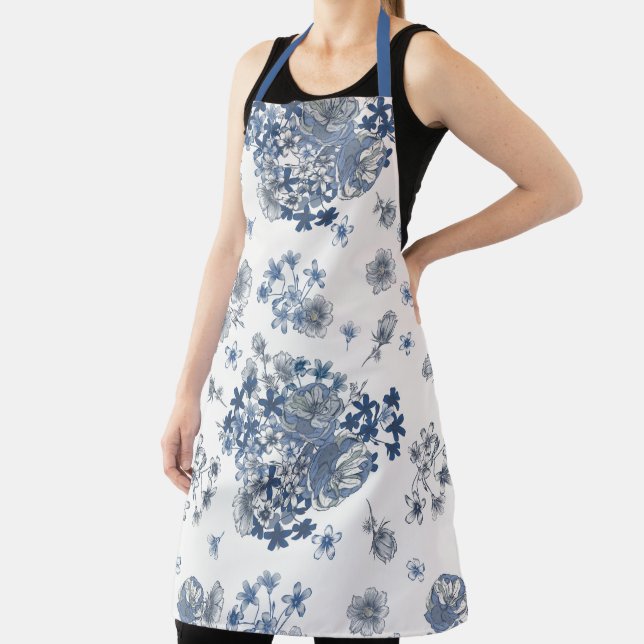 Toile-De-Jouy Vintage French Pattern Apron (Insitu)