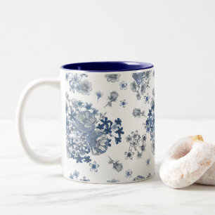 Toile-De-Jouy Vintage French Pattern Wedding  Two-Tone Coffee Mug