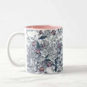 Toile-De-Jouy Vintage French Pattern Wedding  Two-Tone Coffee Mug