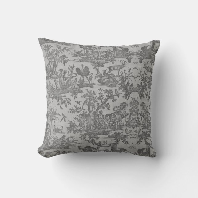 Toile de jouy Vintage Illustration Coussin (Recto)