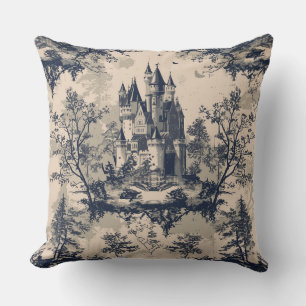 Toile de jouy vintage mother’s day floral throw pillow