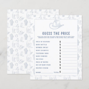 Toile De Jouy Western Baby shower Price Guess Game