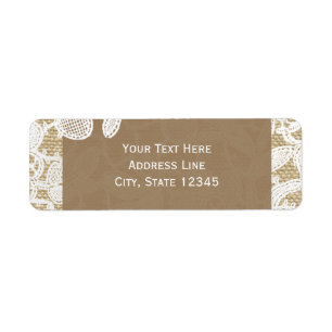 Toile de jute & dentelle florale blanche Mariage r