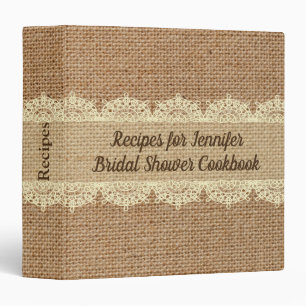 Toile de jute et classeur rustiques de recette de