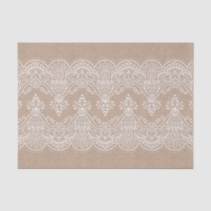 Toile de jute et papier de soie de soie chics