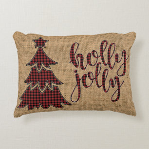 toile de jute gaie de FAUX de houx, coussin
