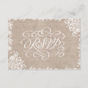 Toile de jute sensible RSVP l'épousant rustique de