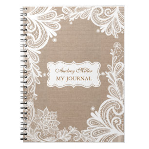 Toile de jute vintage et journal de dentelle