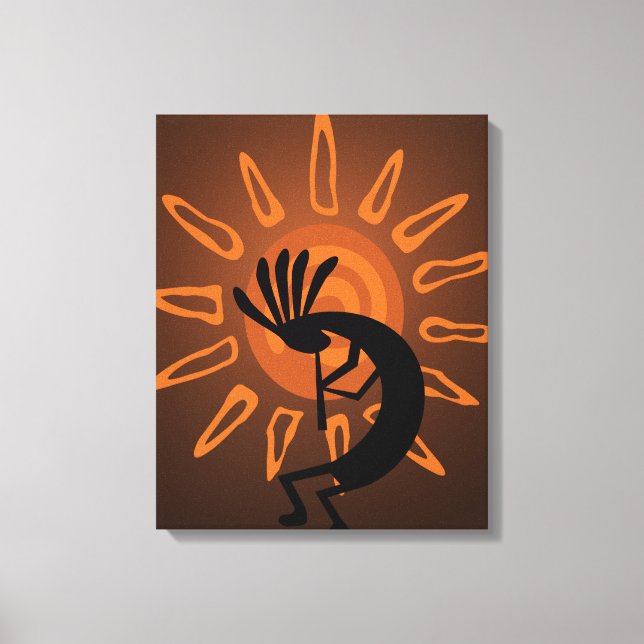 Toile de Kokopelli Sun de Sud-Ouest Emballée Rusti (Recto)