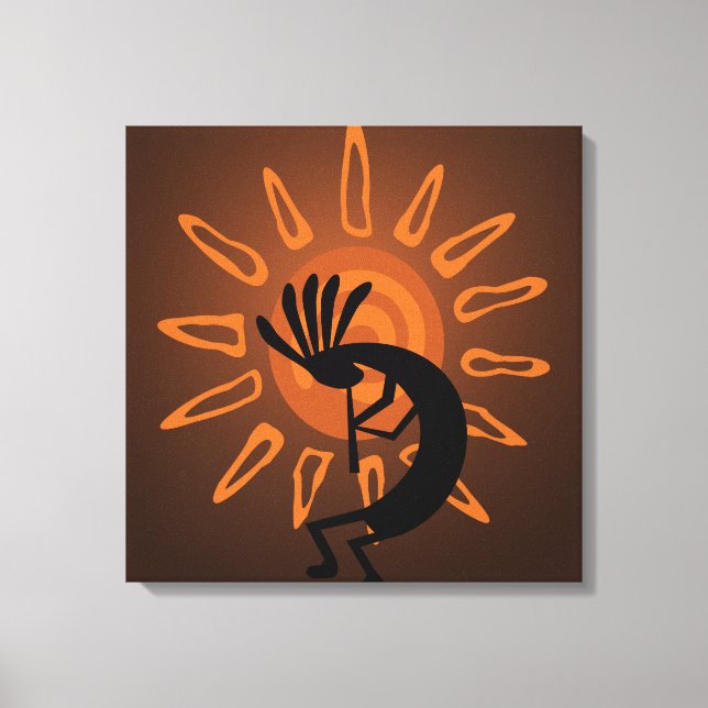 Toile de Kokopelli Sun de Sud-Ouest Emballée Rusti (Recto)