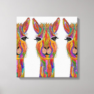 Toile de lama mignon et coloré - 20" x 20"