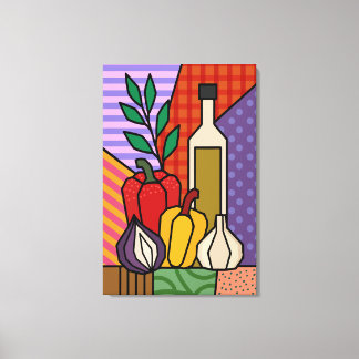 Toile de légumes pop art colorés | Cuisine rétro