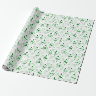 Toile de Noël en vert. papier cadeau