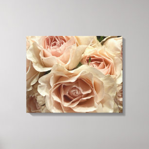 Toile de photo de roses élégantes pêche et rose bl