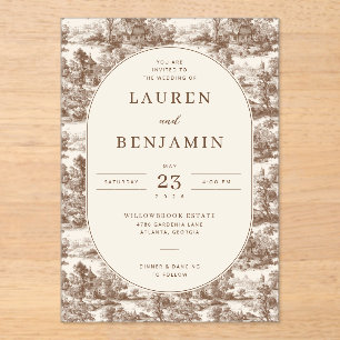 Toile de Romance Wedding Acrylic Invitations