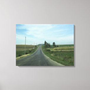 Toile de tableau de mur de longue route de campagn