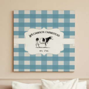 Toile de vache de ferme Plaid à Buffle Bleu Imprim