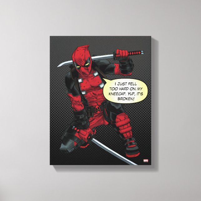 Toile Deadpool Kneeling Avec Des Épées (Recto)