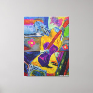 TOILE DEBBIE DAVIDSOHN PEINTURE - "CHEVALIER BLEU" - CAD