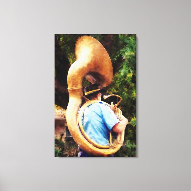 Toile DÉBUT DE MOINS DE 100 $ - Sousaphone Marching Away (Recto)