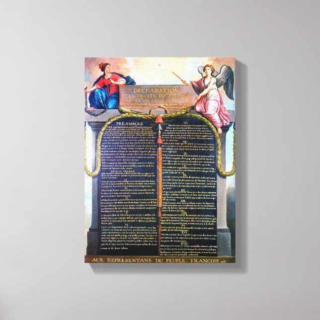 Toile Déclaration des Droits de l'homme et de la Citizen (Recto)