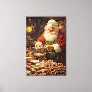 Toile Décor de la maison de Noël Père Noël biscuits