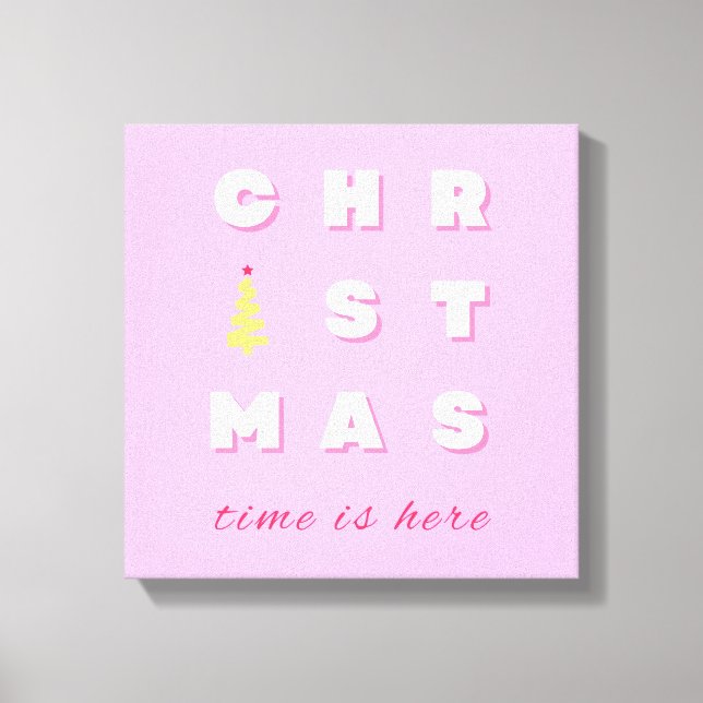 Toile Décor de Noël rose Abstrait (Recto)