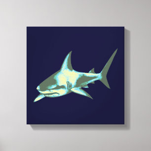 Toile décor de requin bleu