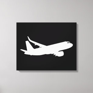 Toile Décor de vol en silhouette blanche