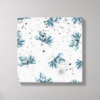 Décor floral bleu peint à la main