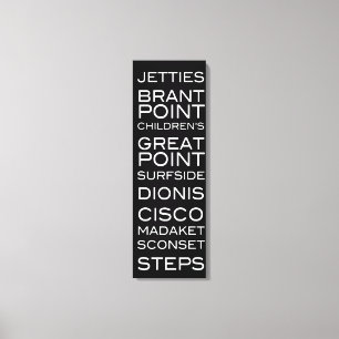 Toile Décor mural noir & blanc des plages de Nantucket