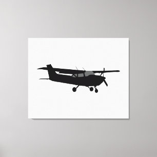 Toile Décor noir de vol de silhouette de Cessna d'avion
