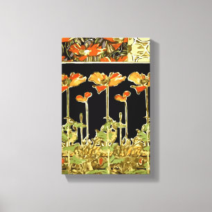 Toile Décoratifs (Fleurs orange) par Alphonse Mucha Vec