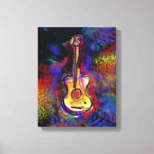 Toile décoration de guitare couleur